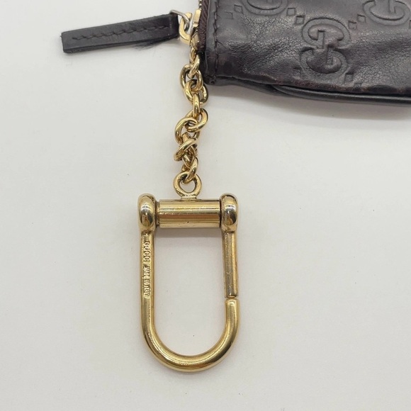 Gucci Dark Leather Wristlet with Gold Chain - Picture 12 of 14